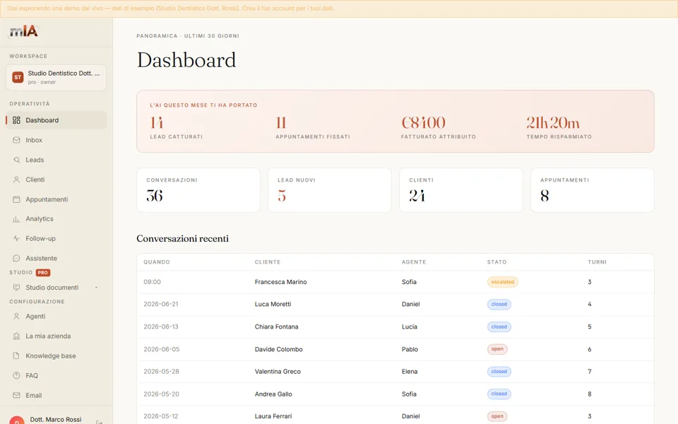 Consola agentemIA · dashboard