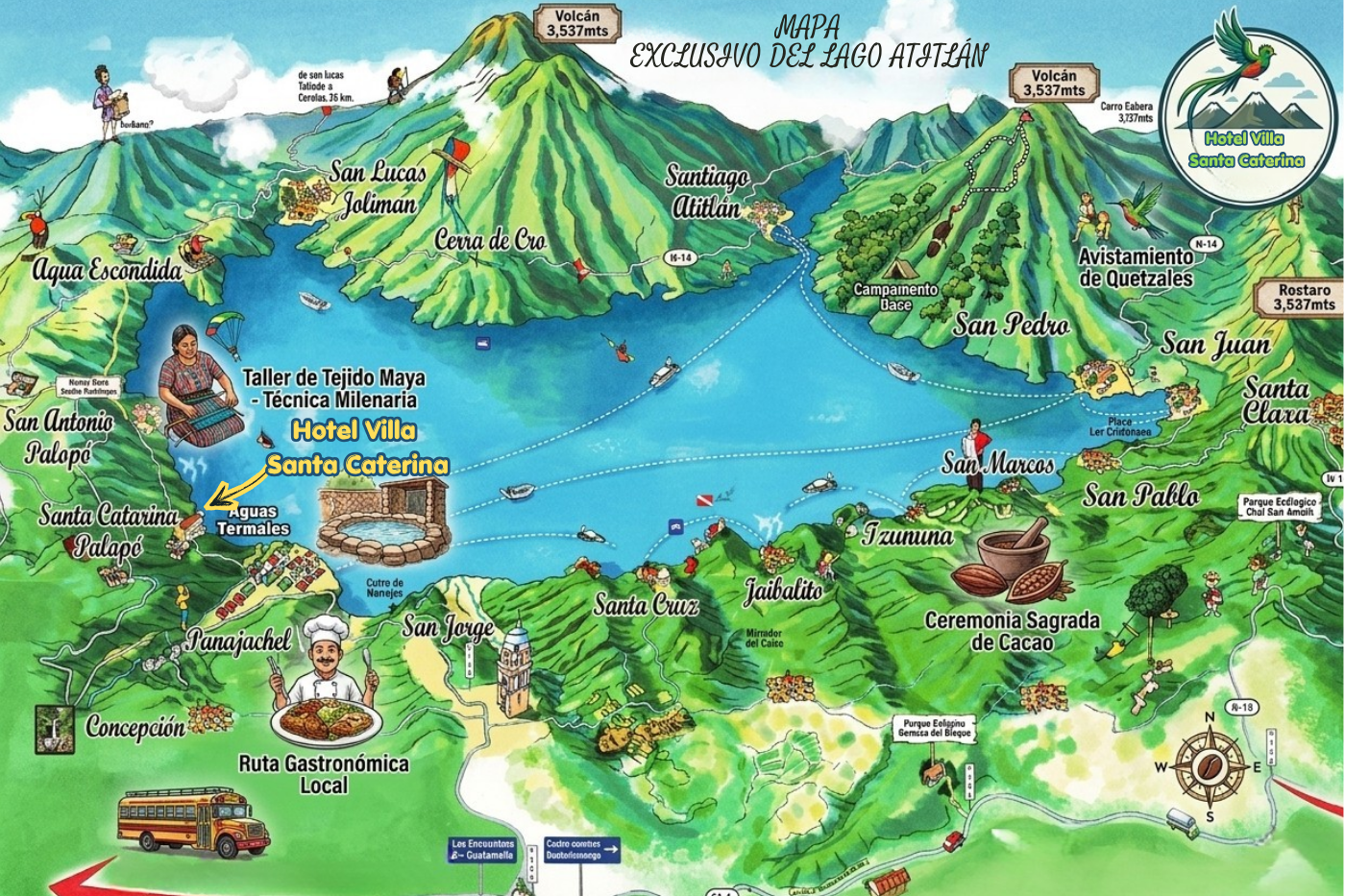 Mapa exclusivo del Lago Atitlan