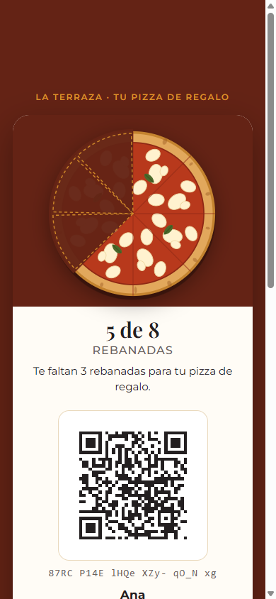 Tarjeta de fidelidad digital del cliente con código QR